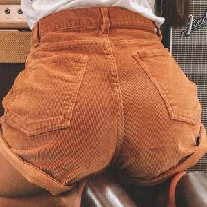 Corduroy High Waist Shorts